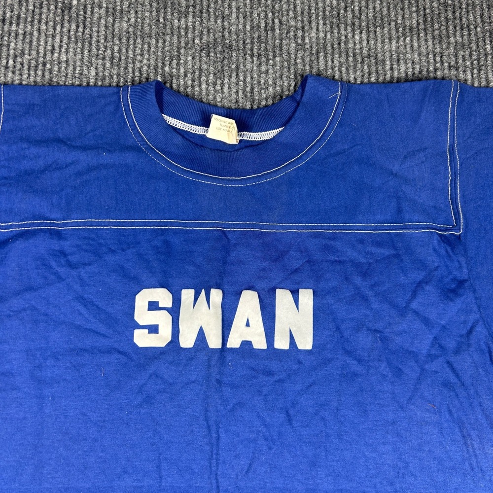 Vintage Bantams Shirt Men's L Swan Mildred Graphic Ringer Blue 60 USA - Picture 2 of 7